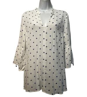 Anthropologie Splendid Lacy Polka Dot Bell Sleeve Blouse Size S